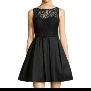 AIDAN MATTOX  black lace sleeveless dress